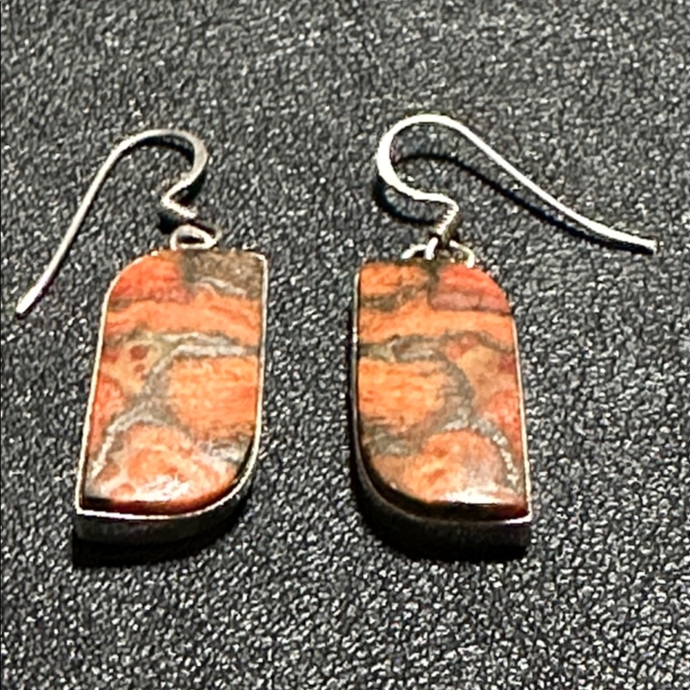 Malinga Jasper Natural Stones Sterling Silver Earrings